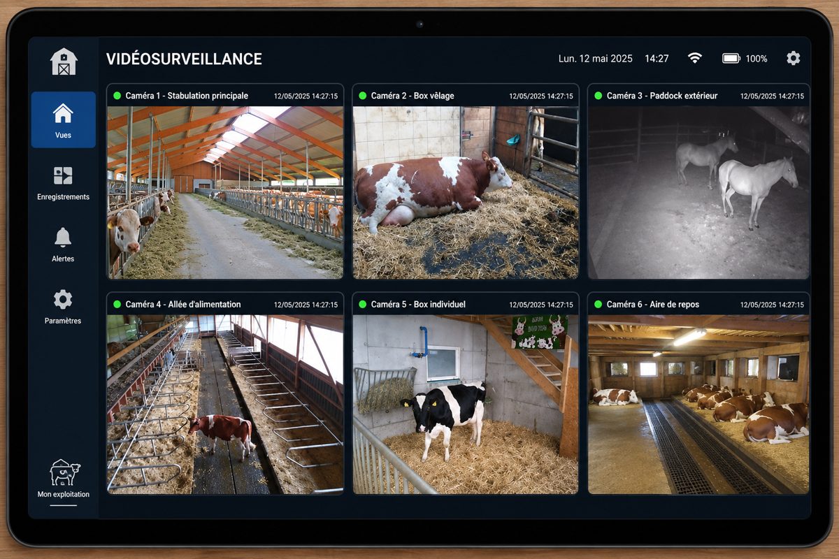 Interface de vidéosurveillance sur tablette